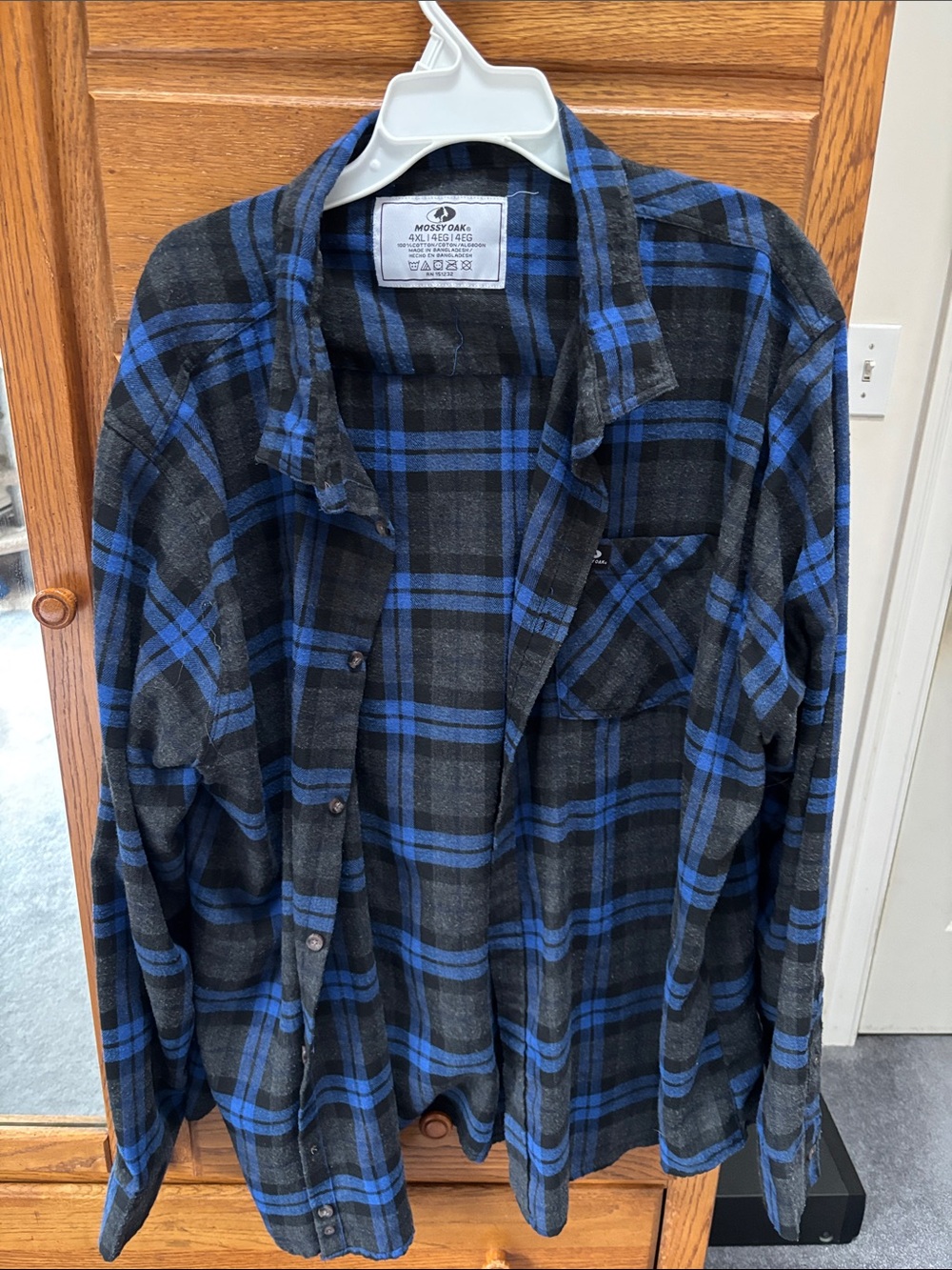 Mossy Oak Black & Blue Plaid Lightweight Shirt Jacket